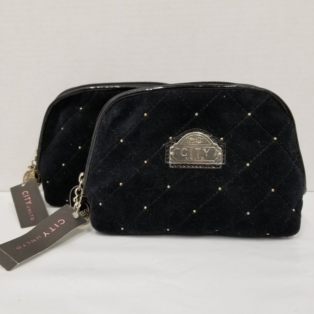 2 New City Unltd Cosmetic Make Up Bags - Black